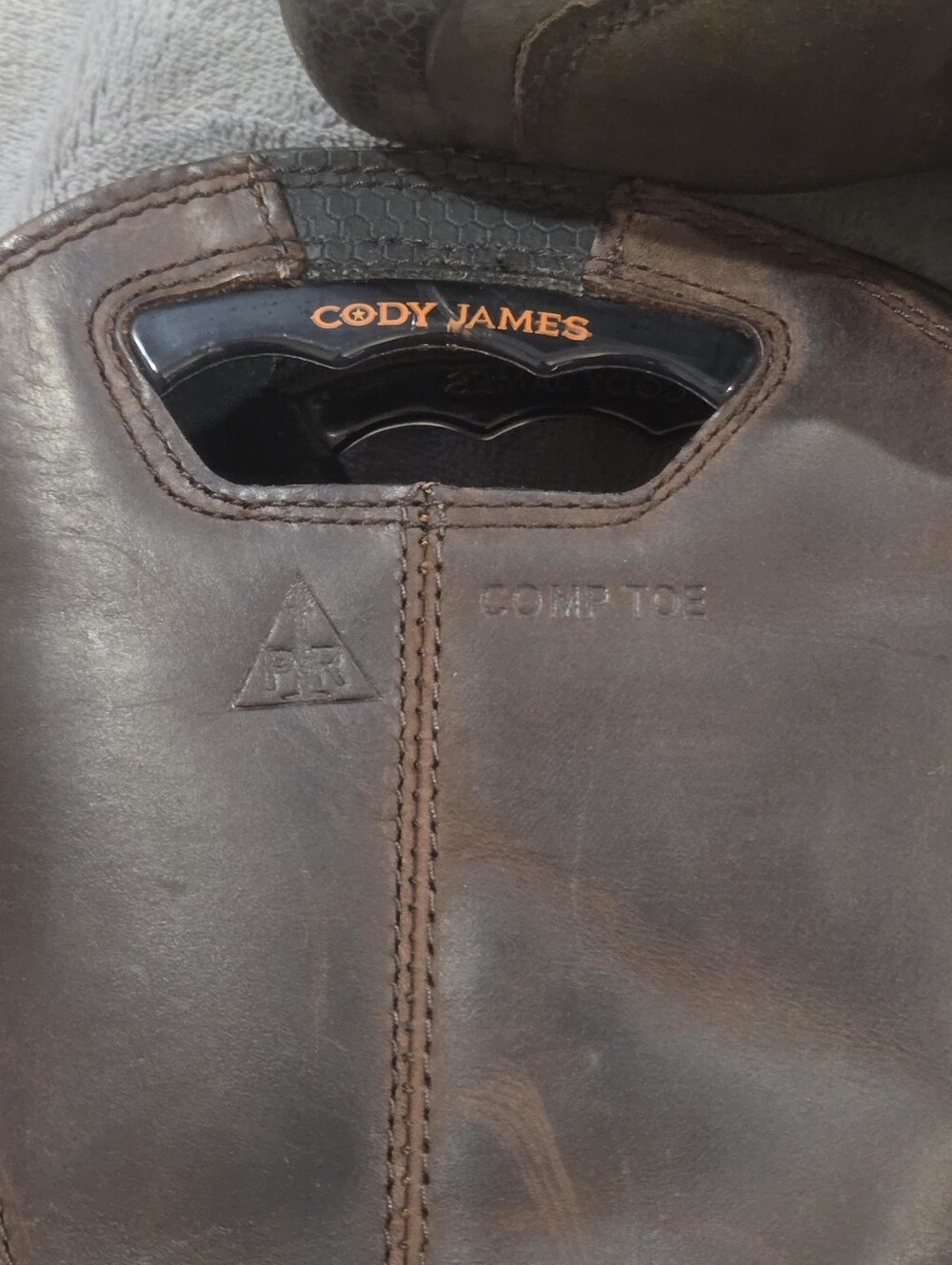 Cody James Brown Leather Pull-On Work Boots - Picture 5 of 14